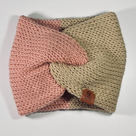 Handmade dusty pink and tan twist headband - Picture 1 of 1
